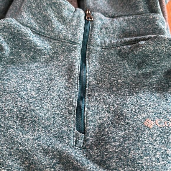 Columbia Quarter Zip Pullover | Men’s Size Small | Green Heather Fleece - Picture 3 of 9